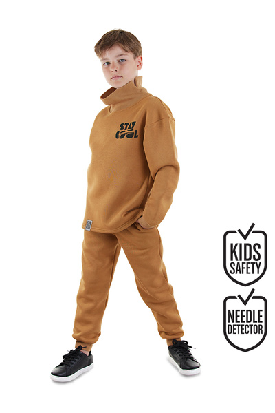 Denokids Stay Cool Oversize Boy's Mustard Tracksuit Set
