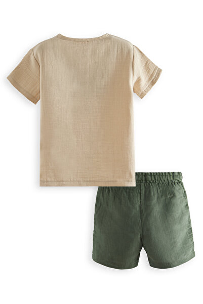 Denokids Tiger Summer Boy Muslin Shorts Set