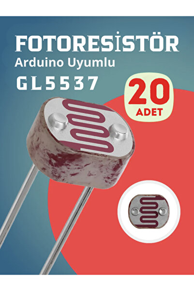 Arduino 20-Adet Set GL5537 Fotoresistör Işık Sensörü ldr 5mm