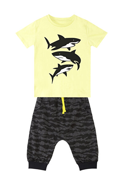 MSHB&G Boys' Sharks Summer T-shirt and Capri Shorts Set