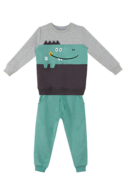 Denokids Smiling Croco Boy Tracksuit Set