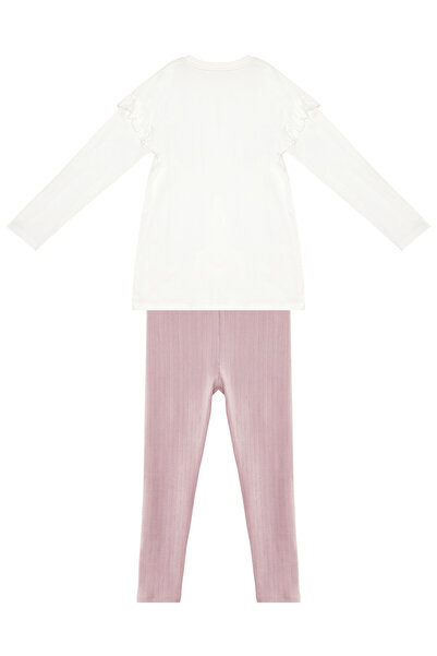 MSHB&G Girl's Floral Patterned Velvet Tights Tunic Set