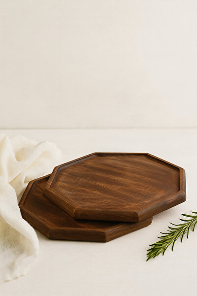 fam wood art 2-Piece Natural Wooden Trivet, Small Presentation Tray, Trivet, Bathroom Organizer-Accessory Organizer 20 X 20 cm