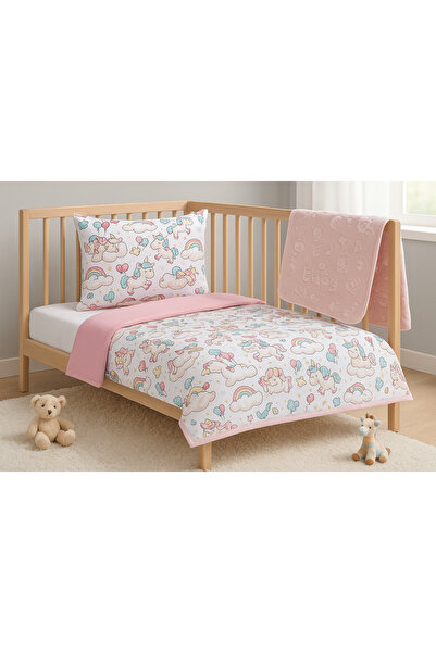 BELENAY HOME طقم نوم للأطفال من يونيكورن بينك دريم بينك مكون من 4 قطع - (طقم ...