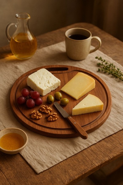 fam wood art Wooden Round Handle Cutting Board Pizza Plate Presentation Plate