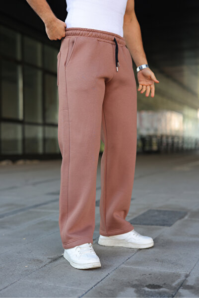 comstar Men's Wide Leg Elastic Waist Tile Pattern Sweatpants