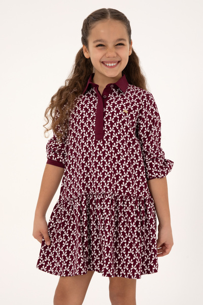 U.S. Polo Assn. Girl's Burgundy Woven Dress 50317641-Vr177