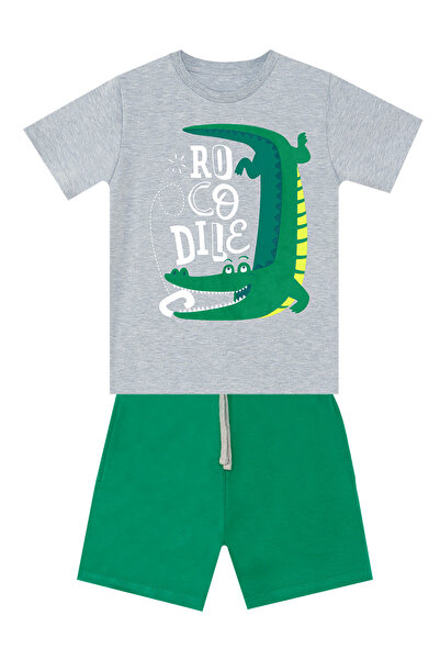 Denokids Boy's Summer Croco T-shirt and Shorts Set