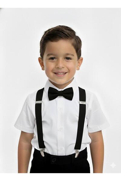 Masal Dünyası Bursa طقم حمالة بنطلون وربطة عنق للأولاد