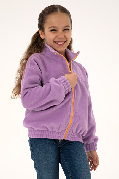 U.S. Polo Assn. Kız Çocuk Lila Fermuarlı Polar Sweatshirt 50318001-VR034
