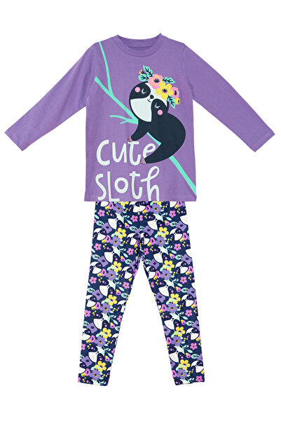 Denokids Sloth Girl Child Tunic Tights Set