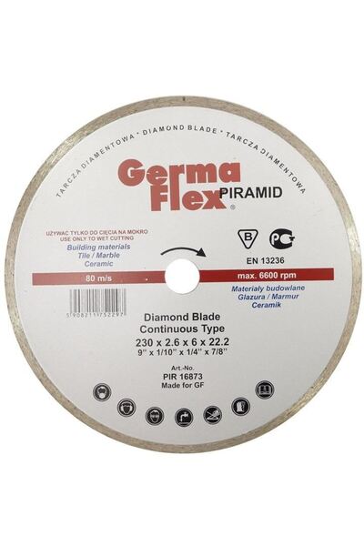 GERMA FLEX Disc diamantat, placi ceramice, taiere umeda, 115 mm/22.2 mm