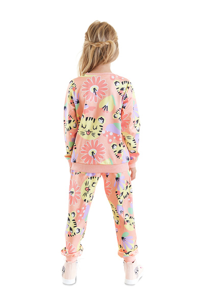 Denokids Floral Cat Girl Tracksuit Set