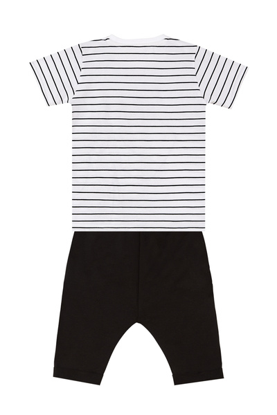 Denokids Boy's Dino Striped Summer Set - Cute Capri and Shorts