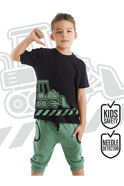MSHB&G Boy's Summer Suit - Green T-shirt and Capri Shorts with Pockets