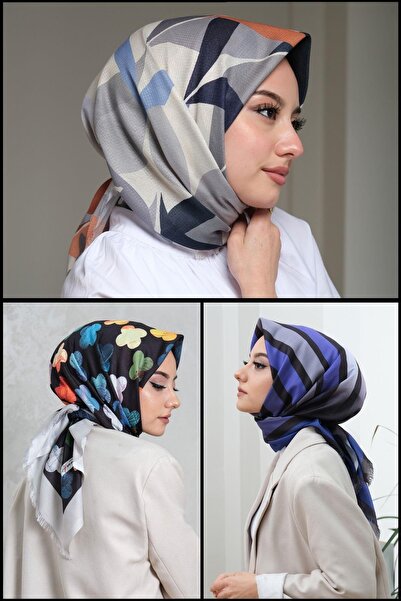 AFVENTE Clover, Striped, Leaf Pattern Cotton Scarf Buy 3 Get 2