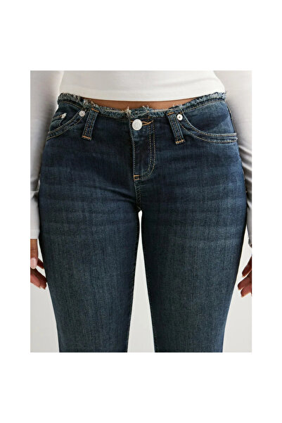 Mokşa Τζιν παντελόνι με κομμένη μέση σκούρο μπλε χαμηλής μέσης τζιν παντελόνι