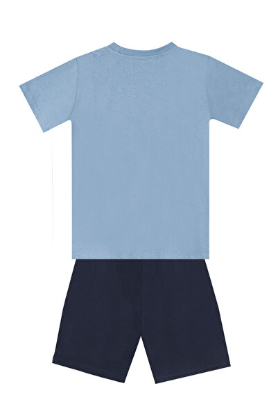 MSHB&G Kepçe Here Is Navy Blue Boy's Summer T-Shirt Shorts Set
