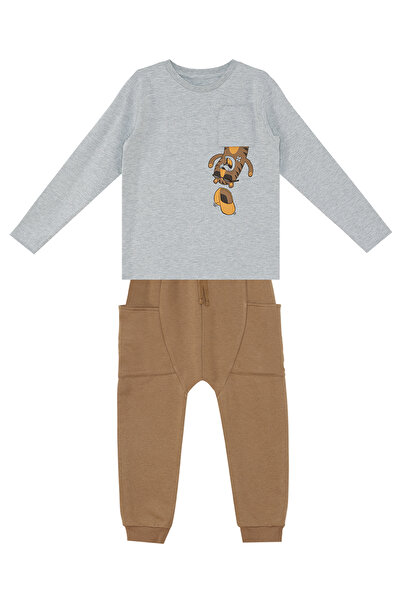 Denokids Boy's T-Shirt and SwEatpants SEt - TigEr in thE PockEt