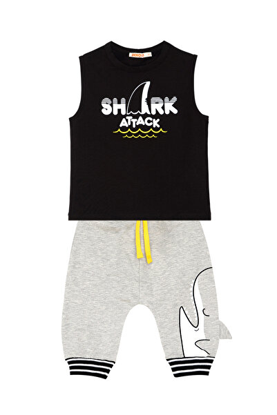 Denokids Shark Attack Boy T-shirt Capri Shorts Set