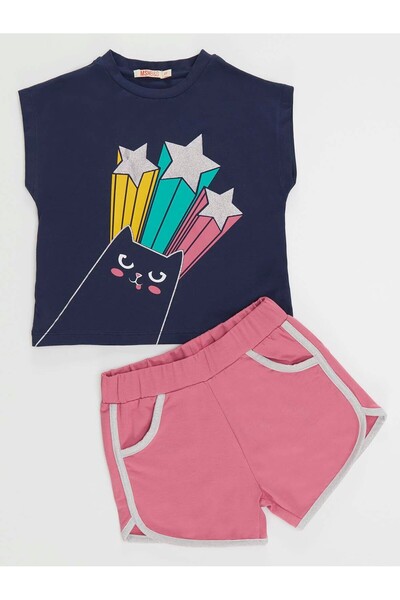 MSHB&G Σετ σορτς μπλουζάκι Starry Cat Girl