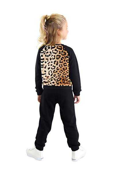 Denokids Girl's Plush Leopard Tracksuit Set - Winter