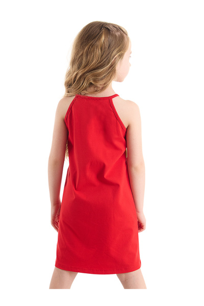 Denokids Unicorn Love Girl's Strap Red Summer Dress