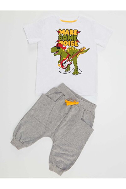 Denokids Noise Boy T-shirt Capri Shorts Set