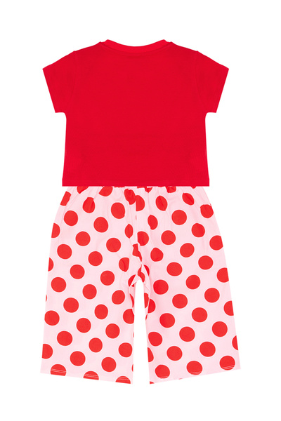 Denokids Ponçik Cat Girls T-shirt Capri Shorts Set