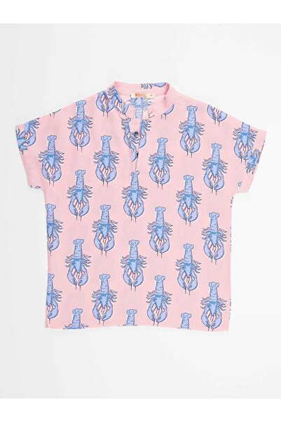 MSHB&G Lobster Boy's Pink Short Sleeve Summer Shirt