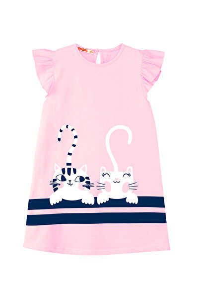 Denokids Pink Striped Girl's Summer Dress - Ruffle