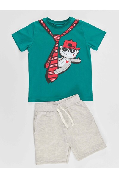 Denokids Tie Koala Boy T-shirt Shorts Set