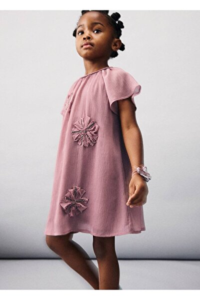 MANGO Baby Boncuk işlemeli elbise