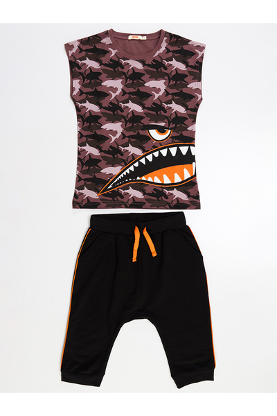 MSHB&G Monster Shark Boy's T-shirt Capri Shorts Set