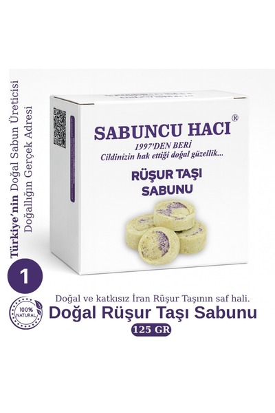 Sabuncu Hacı iran Ruşur Taşı Sabunu Doğal Peeling Etkisi Nemlendirici Beyazla...