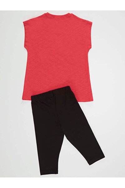 MSHB&G Girl's Black Star Cat T-Shirt and Tights Set