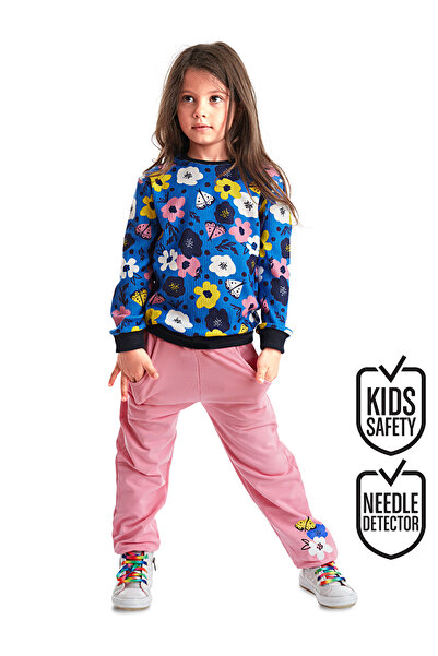 MSHB&G Comfortable Winter Floral Patterned Tracksuit Set for Girls