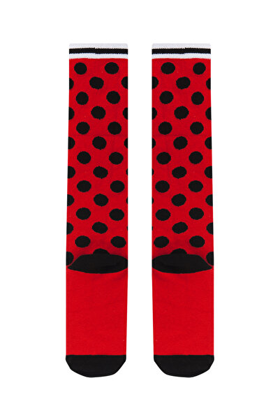 Denokids Ladybug Patterned Polka Dot Girl's Knee Socks
