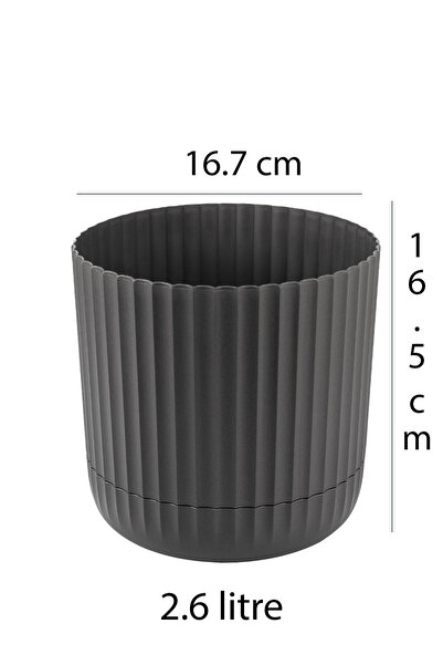 TEMMUZ HOME Zeraf Saksı No:2–1 Adet 2.6 Litre Tabaklı Masa veSehpa Üzeri Saks...