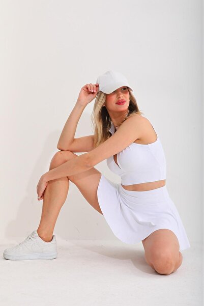 Rosy Live in style Pantaloni scurți cu fustă evazată cu talie înaltă și buzunar