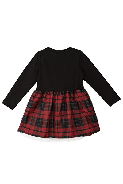 Denokids Black Kokoş Kitten Plaid Girl's Tulle Tutu Puffy Evening Dress