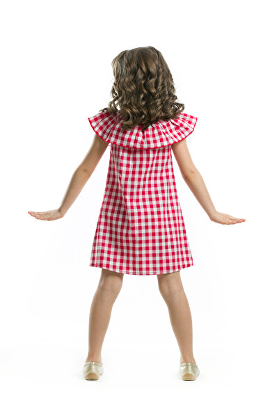 Denokids Girl's Plaid Summer Dress with Heart Glasses