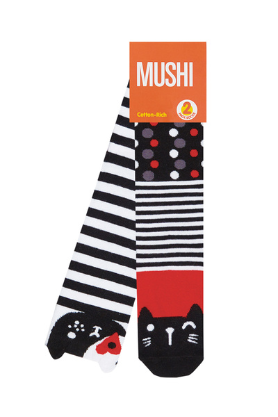 MSHB&G Striped Cats Girl's Knee Socks Set of 2