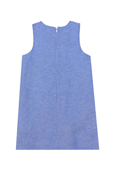 Denokids Blue Pocket Sleeveless Summer Dress for Girl