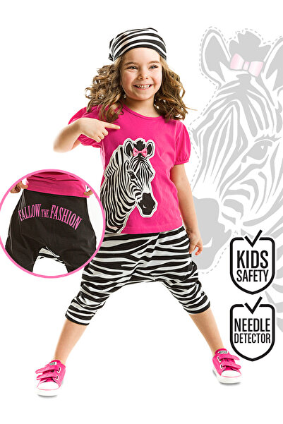 Denokids Zebra Fashion Girl's T-shirt Capri Shorts Set