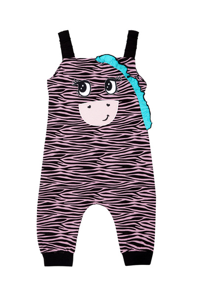 Denokids Zebra Ruffle Girl's Jumpsuit