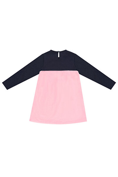 Denokids Pink Sequined Catcorn Girl's Long Sleeve Dress