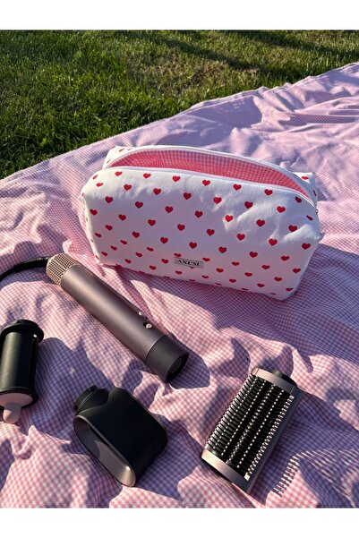 AXUM XL Size Heart Pattern Hair Styling Bag Compatible with Airwrap and All M...