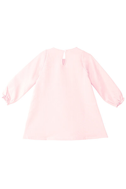 Denokids Pink Woven Girl's Dress - Elegant Gazelle