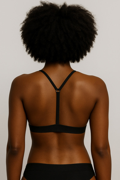 DEEP SECRET Μαύρη Ολόσωμη Δαντέλα Πίσω Κορδέλα Λεπτομερής Bralet Ds 200501 br